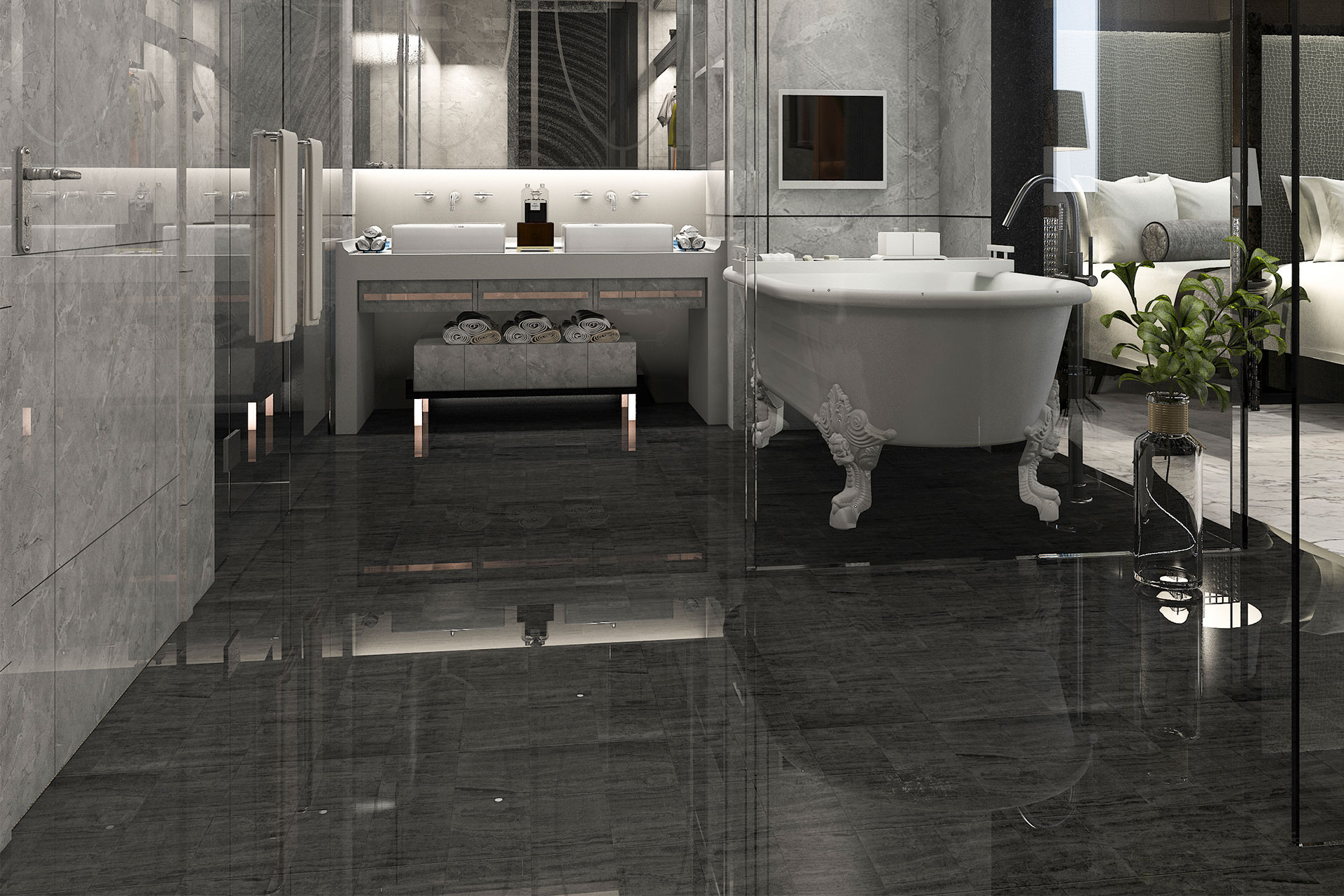 Bathroom concrete polishing